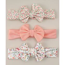 Babyhug Headbands With Bow Applique Pack of 3 - Multicolor