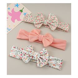 Babyhug Headbands With Bow Applique Pack of 3 - Multicolor