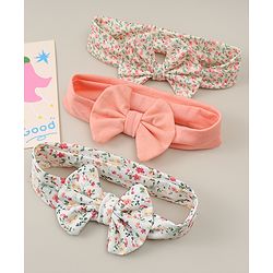 Babyhug Headbands With Bow Applique Pack of 3 - Multicolor