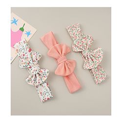 Babyhug Headbands With Bow Applique Pack of 3 - Multicolor