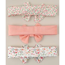 Babyhug Headbands With Bow Applique Pack of 3 - Multicolor
