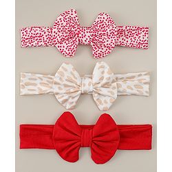Babyhug Headbands With Bow Applique Pack of 3 - Multicolor