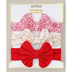 Babyhug Headbands With Bow Applique Pack of 3 - Multicolor