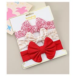 Babyhug Headbands With Bow Applique Pack of 3 - Multicolor