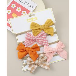 Babyhug Headband with Bow  Applique Pack of 5 - Multicolor