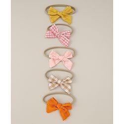 Babyhug Headband with Bow  Applique Pack of 5 - Multicolor
