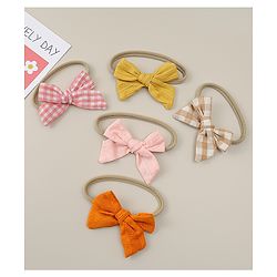 Babyhug Headband with Bow  Applique Pack of 5 - Multicolor