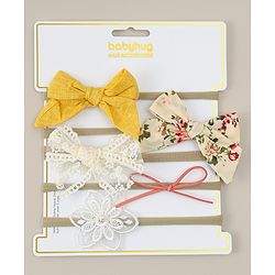 Babyhug Headband with Bow & Floral Applique Pack of 5 - Multicolor