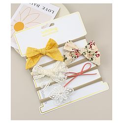 Babyhug Headband with Bow & Floral Applique Pack of 5 - Multicolor