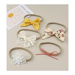 Babyhug Headband with Bow & Floral Applique Pack of 5 - Multicolor