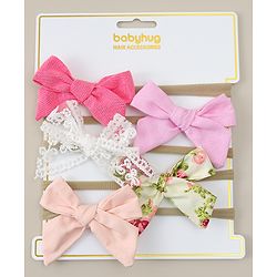 Babyhug Headband With Floral Print Pack Of 5 - Multicolour