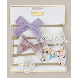 Babyhug Headbands With Floral Print Pack Of 5 - Multicolour