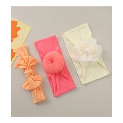 Babyhug Headbands With Bow Applique Pack Of 3 - Multicolor