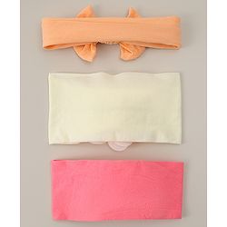 Babyhug Headbands With Bow Applique Pack Of 3 - Multicolor