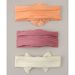 Babyhug Headbands With Bow Applique Pack Of 3 - Multicolor