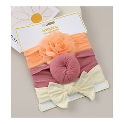 Babyhug Headbands With Bow Applique Pack Of 3 - Multicolor