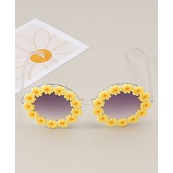 Babyhug Headband & Sunglasses With Bow & Floral Applique Combo Set- Pink