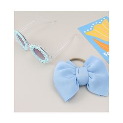 Babyhug Headband & Sunglasses With Bow & Floral Applique Combo Set- Pink