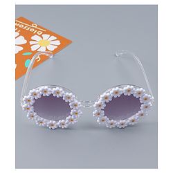 Babyhug Headband & Sunglasses With Bow & Floral Applique Combo Set- Pink