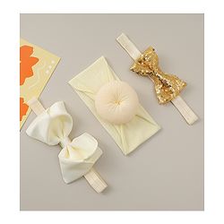 Babyhug Headbands With Bow Applique Pack of 3 - Beige
