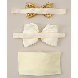 Babyhug Headbands With Bow Applique Pack of 3 - Beige