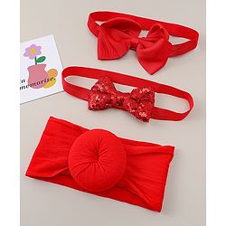 Babyhug Headbands With Bow Applique Pack of 3 - Beige