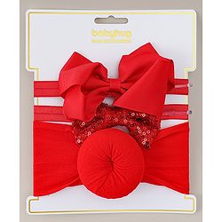 Babyhug Headbands With Bow Applique Pack of 3 - Beige