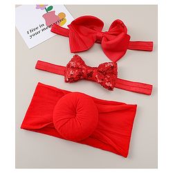 Babyhug Headbands With Bow Applique Pack of 3 - Beige