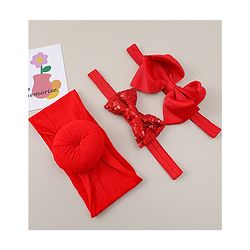 Babyhug Headbands With Bow Applique Pack of 3 - Beige