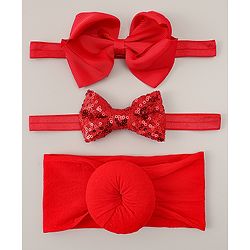 Babyhug Headbands With Bow Applique Pack of 3 - Beige