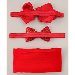 Babyhug Headbands With Bow Applique Pack of 3 - Beige