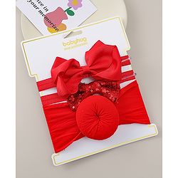 Babyhug Headbands With Bow Applique Pack of 3 - Beige
