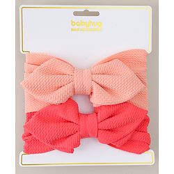 Babyhug Headband with Bow Applique Pack of 2 -  Pink & Red