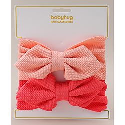 Babyhug Headband with Bow Applique Pack of 2 -  Pink & Red