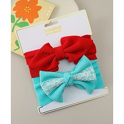 Babyhug Headbands with Bow Applique Pack of 2 - Red & Green