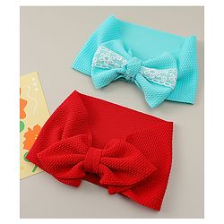 Babyhug Headbands with Bow Applique Pack of 2 - Red & Green