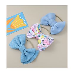 Babyhug Headband with Bow Applique Pack of 3 - Blue