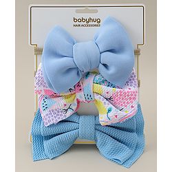 Babyhug Headband with Bow Applique Pack of 3 - Blue