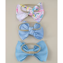 Babyhug Headband with Bow Applique Pack of 3 - Blue