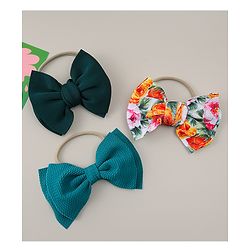 Babyhug Headband with Bow & Floral Applique Pack of 3 - Green