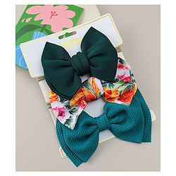 Babyhug Headband with Bow & Floral Applique Pack of 3 - Green