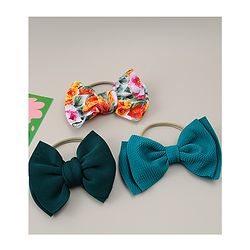Babyhug Headband with Bow & Floral Applique Pack of 3 - Green