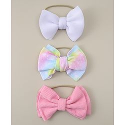 Babyhug Headbands with Bow Applique Pack of 3 - Purple & Pink