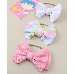 Babyhug Headbands with Bow Applique Pack of 3 - Purple & Pink