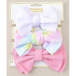 Babyhug Headbands with Bow Applique Pack of 3 - Purple & Pink