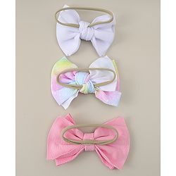 Babyhug Headbands with Bow Applique Pack of 3 - Purple & Pink