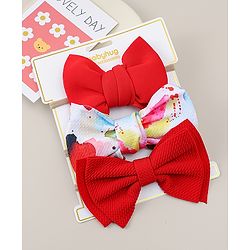 Babyhug Headbands Pack Of 3 - Red & White
