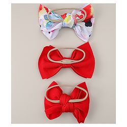 Babyhug Headbands Pack Of 3 - Red & White