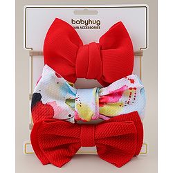 Babyhug Headbands Pack Of 3 - Red & White