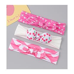 Babyhug Headbands with Floral Applique Pack of 3 - Dark Pink